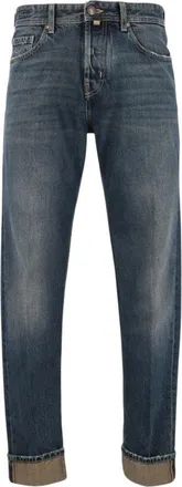 Jacob Cohen Jeans, Heren, Blauw, W34, Katoen, Chris Straight Jeans