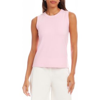 Karen Kane Crewneck Rib Tank in Pink at Nordstrom, Size X-Large