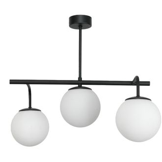 OEM Lampada Da Soffitto, Nera Classica, Paralumi A Sfera In Vetro, Bianchi, 15-382 Bastoncino