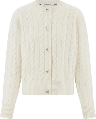 Ferragamo Gebreid Vest - Dames - Truien - Wit - Maat: S