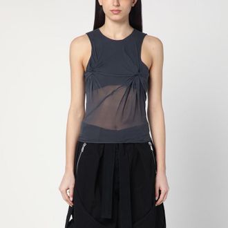 The Attico Gray silk tank top