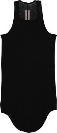 Rick Owens Basic Rib Ribbed Black Cotton Tank Top