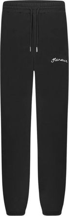 Flaneur Zwarte Signature Trainingsbroeken met Logo - Heren - Sweatpants - Zwart - XL - Katoen - Broeken