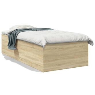 Berkfield Home Bed Frame without Mattress Sonoma Oak 90x200 cm in Light Tan