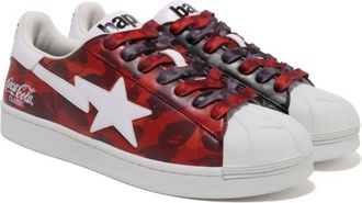 A Bathing Ape Womens Coca Cola Skull Sta Sneakers In Red/white