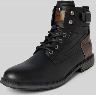 Tom Tailor Schnürstiefel in Lederoptik Modell MATHEO in Black, Größe 40