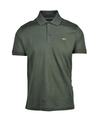 Paul & Shark Green Cotton Embroidered Polo Shirt