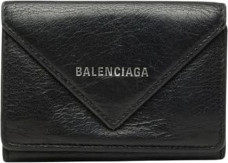 Balenciaga Pre-owned Tri-fold Portemonnee - Dames - Vintage Accessoires - Zwart - ONE Size - Leer - Vintage