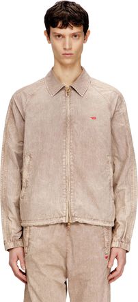 Diesel Taslan jacket with striped sleeves - Jackets - Unisex - Brown