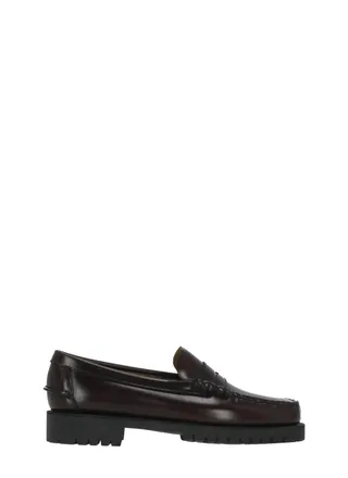 Sebago Dark Burgundy Patent Leather Commando Sole Loafers