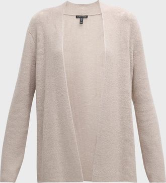 Eileen Fisher Cardigan Womens Dove Ribbed Knit Long Sleeve Classic Fit FROG356