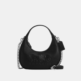 Coach Womens Carmen Mini Crossbody in Refined Pebble Leather - Black - One Size