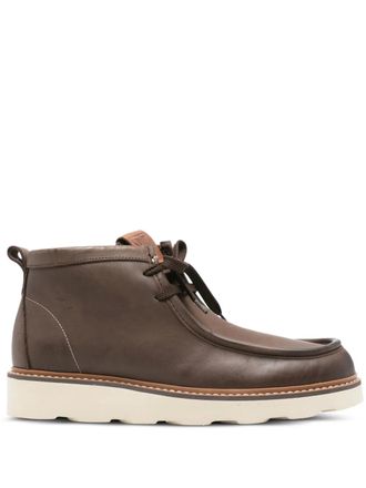 Docksteps lace-up leather boots - MARRONE