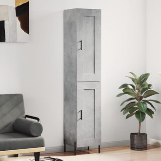 Berkfield Home Highboard Concrete Grey 34.5x34x180 cm Engineered Wood