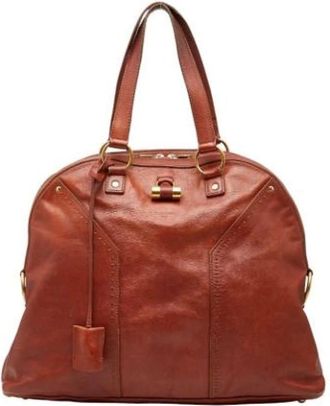 Saint Laurent Pre-owned Handbags, female, Brown, Size: ONE SIZE Pre-owned Vintage Handbag