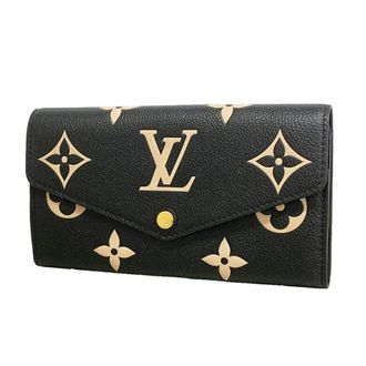 Louis Vuitton Beige Black Long Wallet (Bi-Fold) (Pre-Owned)