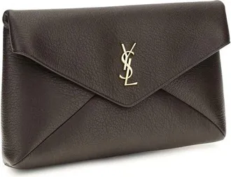 Saint Laurent Womens Brown Lamb Ovis Aries Wallet Bag