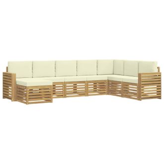 vidaXL Conjunto De Sof&aacute;s De Exterior 8 Pcs Blanco Y Crema Vidaxl
