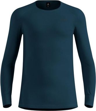 Odlo Base Layer Top Crew Neck L/S Active Warm Eco Kunstfaserunterw&auml;sche f&uuml;r Herren | blau