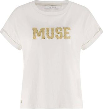 Nukus Nukus, Dames, Tops, Beige, Maat: 2XL Katoen