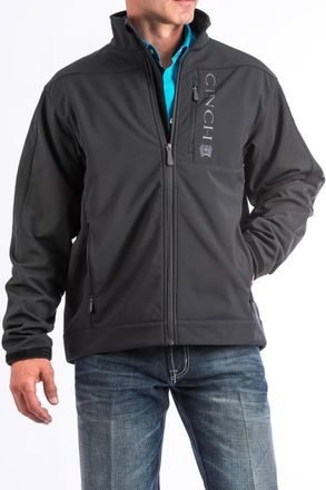 Cinch Mens Classic Bonded Softshell Logo Jacket In Black