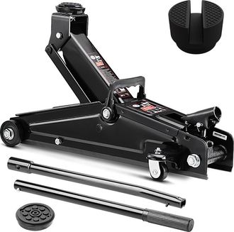 Deuba Gato Hidr&aacute;ulico Universal 3tn Set Con Soporte De Goma Y Almohadilla Adicional Con Refuerzo De Acero - Deuba