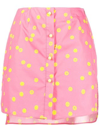 Chiara Ferragni tennis-ball print mini skirt - women - Polyester/Cotton - 40 - Pink