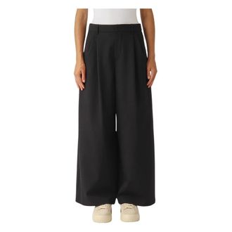 Max Mara Broeken, Dames, Zwart, S, Wol, Palazzo Wijde Broek