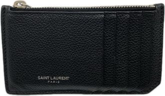 Saint Laurent Black Leather Coin Purse/Coin Case (Pre-Owned)