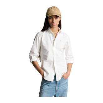 Polo Ralph Lauren Shirts, female, White, Size: S Oxford Button-Front Shirt