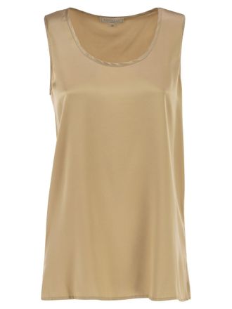Antonelli &Auml;rmelloses Seiden-Stretch-Top