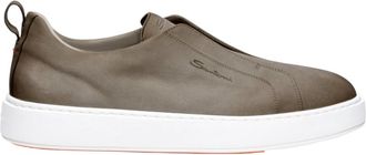 Santoni Slip-On Sneaker - Heren - Sneakers - Bruin - 44 1/2 EU - Schoenen