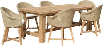 Macabane Muebles de jard&iacute;n de teca y rat&aacute;n recuperados. 6 plazas