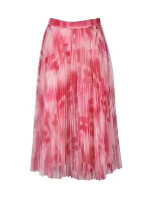 Elisabetta Franchi Pleated Tulle Skirt - Fuchsia