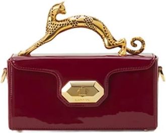 Lanvin Pencil Cat Nano Top Handle Bag - Dames - Handtassen - Rood - ONE Size - Leer - Tassen