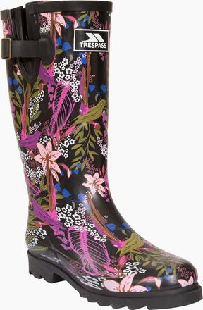 Trespass Womens Trespass Womens/Ladies Elena Floral Wellington Boots - Black Green Print - Size: 6