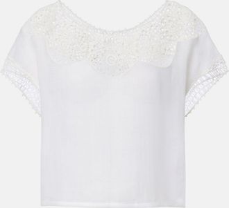 Nili Lotan Top Caila de croch&eacute; de ramio