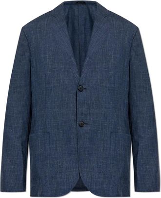 Giorgio Armani Blazers, male, Blue, Size: 2XL Blazer with open lapels