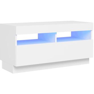 vidaXL Tv Cabinet with led Lights White 80x35x40 cm Vidaxl