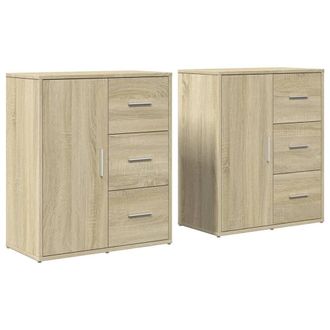Berkfield Home Sideboards 2 pcs Sonoma Oak 60x31x70 cm Engineered Wood in Light Tan | Size: 60 x 31 x 70 cm