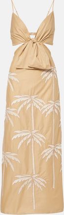 Johanna Ortiz Sea Swirl tie-detail cutout midi dress