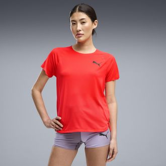 Puma T-shirt da running Lightspeed da donna, Abbigliamento, Rosso, XXS