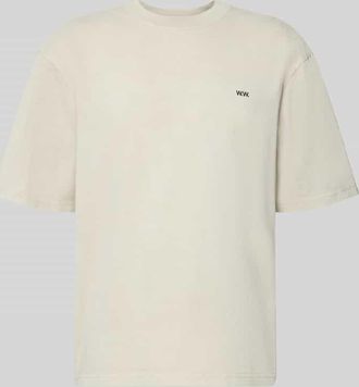 Wood Wood T-Shirt mit Logo-Print Modell Gary in Beige, Gr&ouml;&szlig;e XL