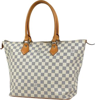 Louis Vuitton White Damier Azur Handbag Tote Bag (Pre-Owned)