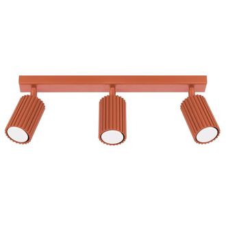 Wonderlamp L&aacute;mpara de techo con 3 focos en relieve rojo orientables