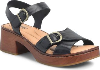 B&oslash;rn Bella Platform Sandal in Black Leather at Nordstrom, Size 11