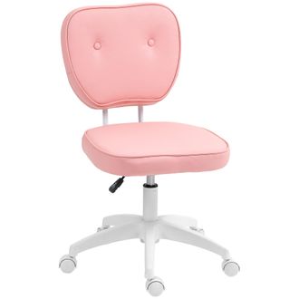 Vinsetto Vanity Task Chair With Adjustable Height - Armless - Pink | TJ Hughes