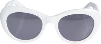 K&agrave;dor Capri New-S Glossy White Oversized Cat-Eye Sunglasses