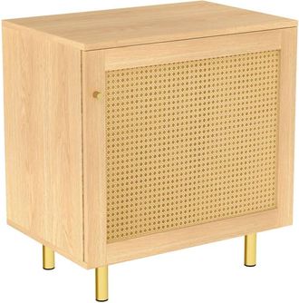 Urban Meuble Aparador bajo de rat&aacute;n tejido efecto madera, 1 puerta