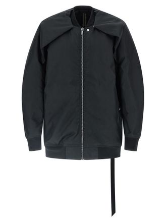 Rick Owens Black Solid Band Collar Jacket